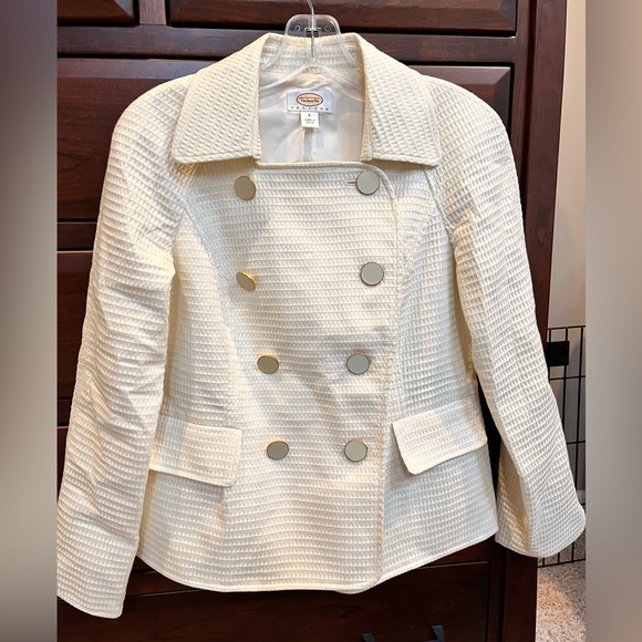 Talbots Brand Women’s Waffle Knit Beige Coat / Peacoat / Jacket Size 6 Petite - Picture 5 of 5